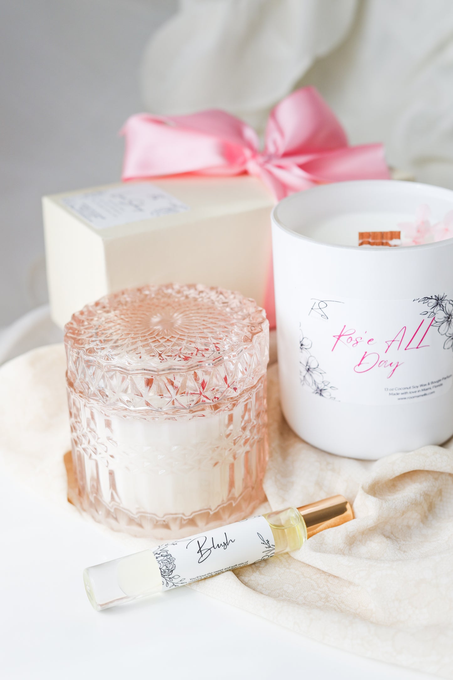 Vintage Pink Champagne Candle